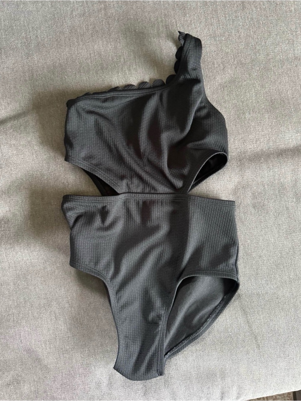 Old Navy Black Girls' One-Shoulder Cutout Swimsuit